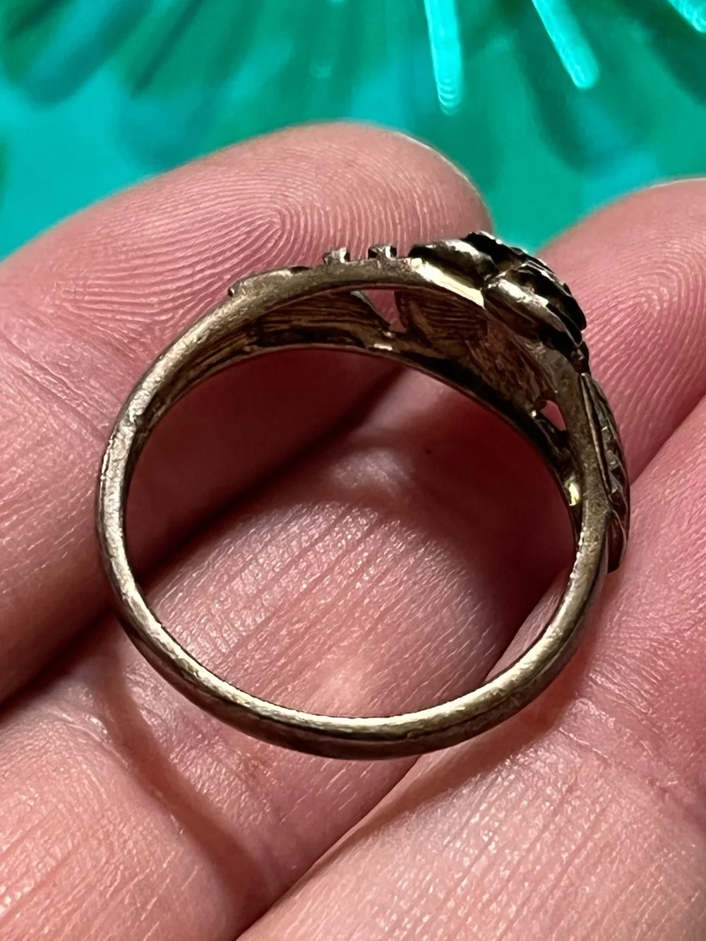 Vintage Sterling Silver 925 Rose Floral Size 9 Ring